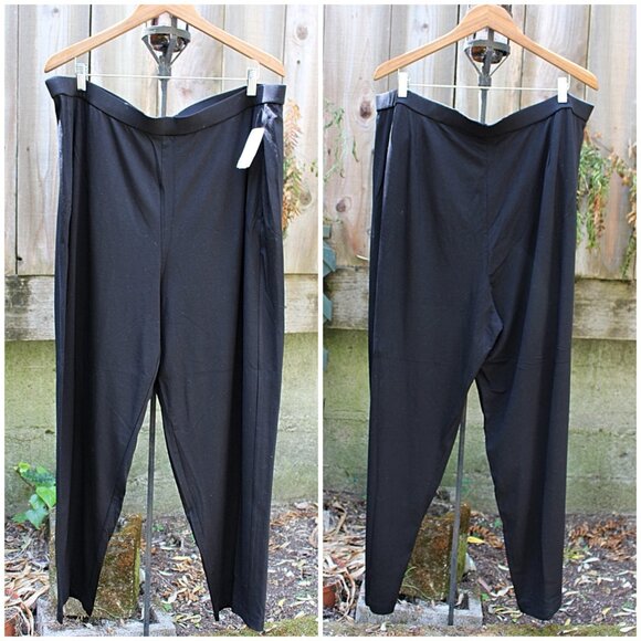 Eileen Fisher NWOT -  Slouchy Ankle Pants in Fine Tencel Jersey, Black, 2X Plus - Picture 2 of 12